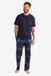 Next - Heren - Pyjama van jersey met korte mouwen - Blauw