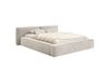 Lit coffre 200 x 200 avec sommier, en velours, grège