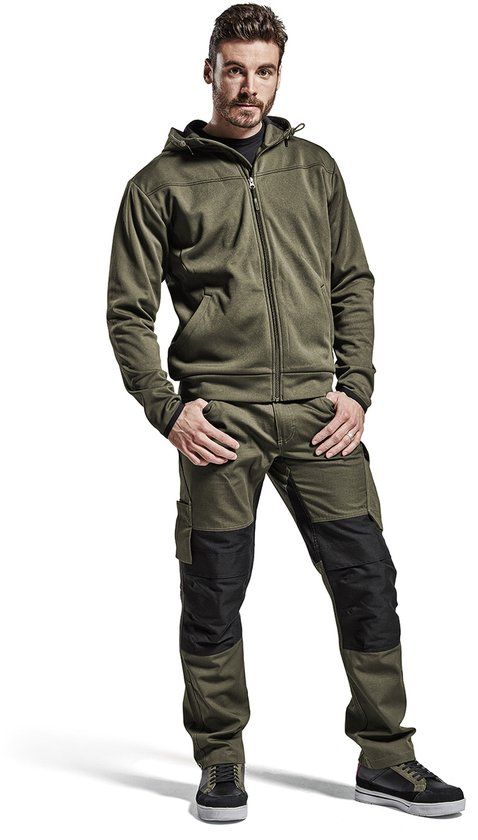 Blåkläder Service Werkbroek met stretch 1495-1330 - Mannen - Groen/Zwart - 50