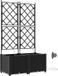 vidaXL Plantenbak - 2 stuks - Zwart - 80 x 40 x 142 cm