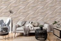 Erismann Vliesbehang 10257-02 Casual Chic Golven Patroon Beige Grijs