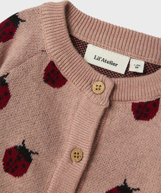 LIL' ATELIER NAME IT - NBFLULIO KNIT CARD LIL NOOS - Baby Cardigan - Roze - Maat 86