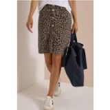 cecil Kniehoge denimrok met luipaardprint