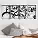 Ibenzoa® Métal Oiseau Branches Décoration murale Set - Feuilles Noir et silhouettes d'oiseaux