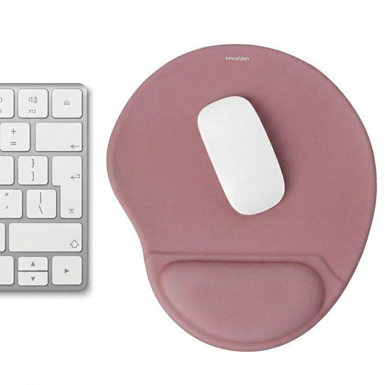 imoshion Ergonomische muismat met polssteun - Oud Roze