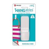 VELCRO Merk | HANGables® Afneembare Grote Haak | Sterke Zelfklevende Haak om Schadevrij op te hangen | Wit | Houdt tot 2 kg per haak | Set van 1