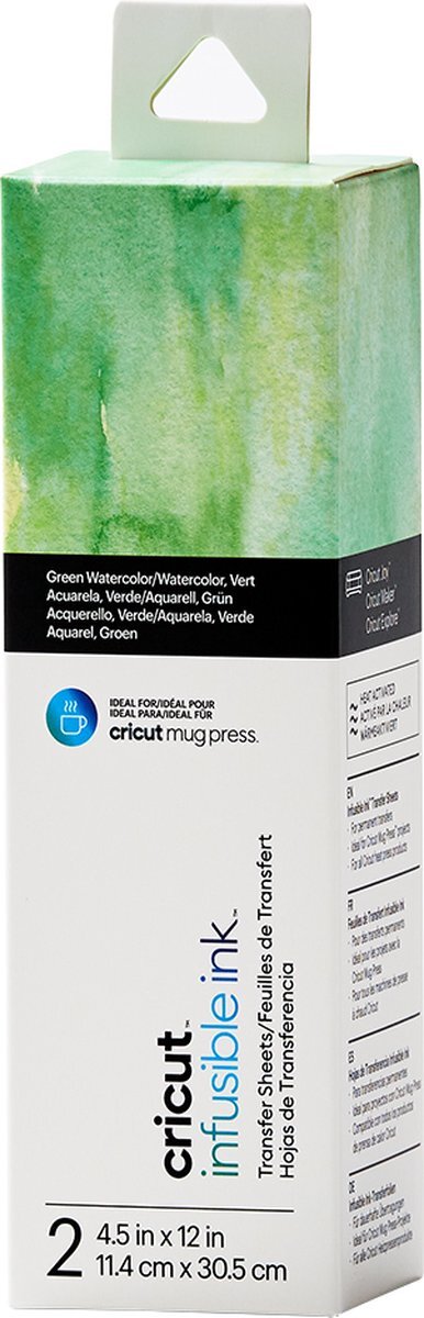 CRICUT Infusible Ink Transfer Sheets 2-pack (Green Watercolor) - ideal size for MugPress