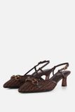 Tamaris Slingback Met Hak bruin Raffia - Maat 39
