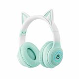 Volkano Whisker - Casque Bluetooth - Casque pour enfants - Oreilles de chat lumineuses avec LED - Aqua