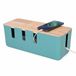 Merkloos Relaxdays Kabelbox stekkerdoos - voor 2 stekkerdozen - kunststof - mint