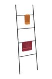 Relaxdays Handdoekladder Badkamer - 4 Stangen - 171x55 cm - Staal - Zwart