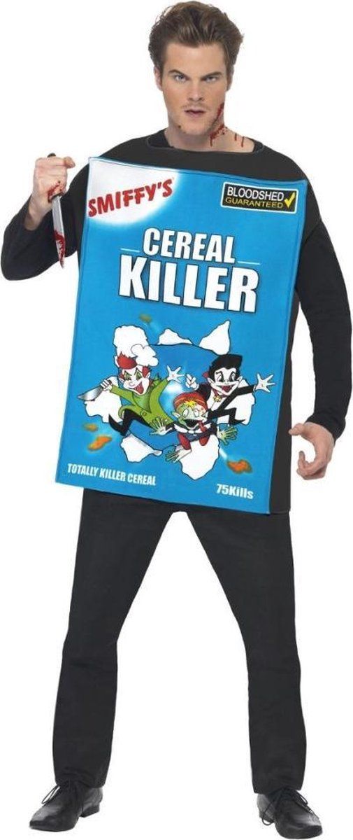 Smiffys Cereal Killer Costume - Halloween - Blue - Polyester - Adult
