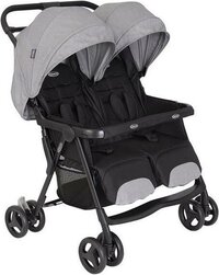 Graco Duo Rider Steeple Gray - Duobuggy - Grijs - 2 kinderen - Harde banden