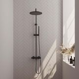 Brauer Black Carving Opbouw Thermostatische Regendoucheset