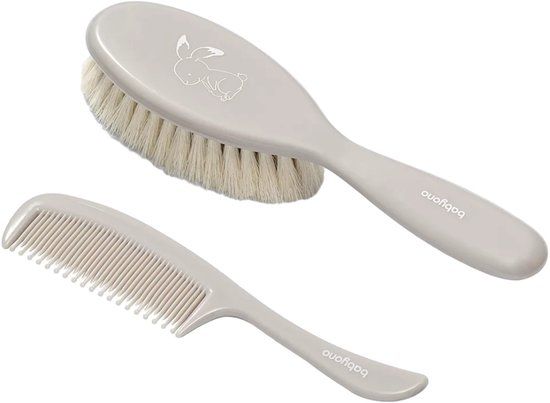 Babyono - Babyverzorgingsset - Superzachte Borstel - Antistatisch - Ergonomisch - Beige