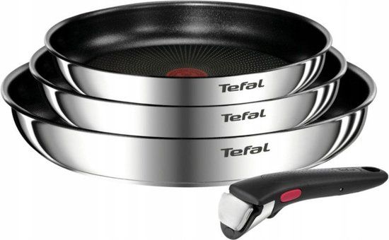 Tefal Ingenio Pannenset - 3 Koekenpannen set met Handgreep 22 cm, 24 cm, 28 cm - 4 delig