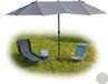 Relaxdays Dubbele parasol - Tuinparasol - Terrasparasol - Ovaal - Grijs
