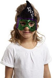 Viving kostuums 203590 heks pailletten masker, meerdere kleuren, een maat