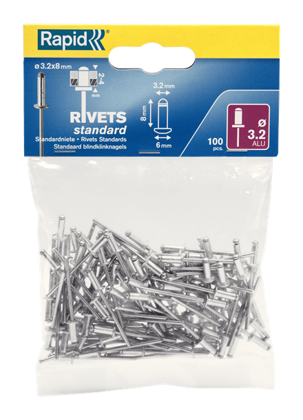 Rapid 5000377 - Klinknagels - aluminium, staal - 100 stuks