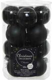 Kaemingk B.V. Boules de Noël set 16 pièces | verre | noir | 3,5cm