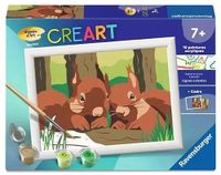 Ravensburger CreArt Kids 13x18 cm Eekhoorns in het bos Paint by Numbers Set