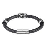 Zippo Three Charms Leather Bracelet armband