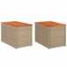 VidaXL Tuinbijzettafels 2 stuks 55x34x37 cm poly rattan en hout beige