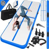KESSER® Opblaasbare Gymnastiekmat Airtrack Fitnessmat Blauw / 4M