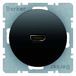 Hager 3315432045 90 graden - contactdoos High Definition verbinding R1/R3 zwart glanzend