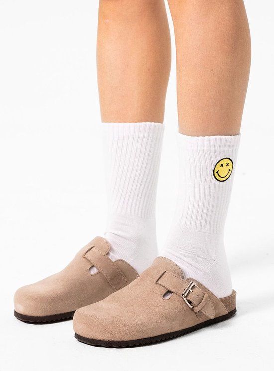 Sacha Dames Taupe Suède Clogs met Gesp - Maat 42