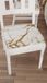 PETTI Artigiani Italiani - Zitkussen voor keukenstoelen, set van 6, wit marmereffect, 40 x 40 cm