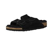 Birkenstock Arizona Shearling Veloursleder Suede Narrow Pantoffels - Black - Maat 40