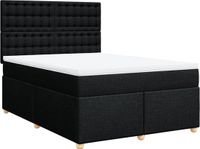 vidaXL Boxspringbed met matras, stof, zwart, 160x200 cm