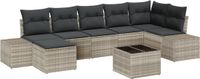 vidaXL Tuinbank Set Lichtgrijs Polyrattan
