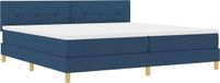 vidaXL Lit plateforme avec tête de lit bleu 200 x 200 cm tissu