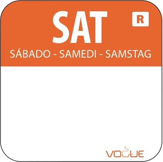 Vogue Codelabel klein zaterdag Neutraal Oranje 1000 stuks