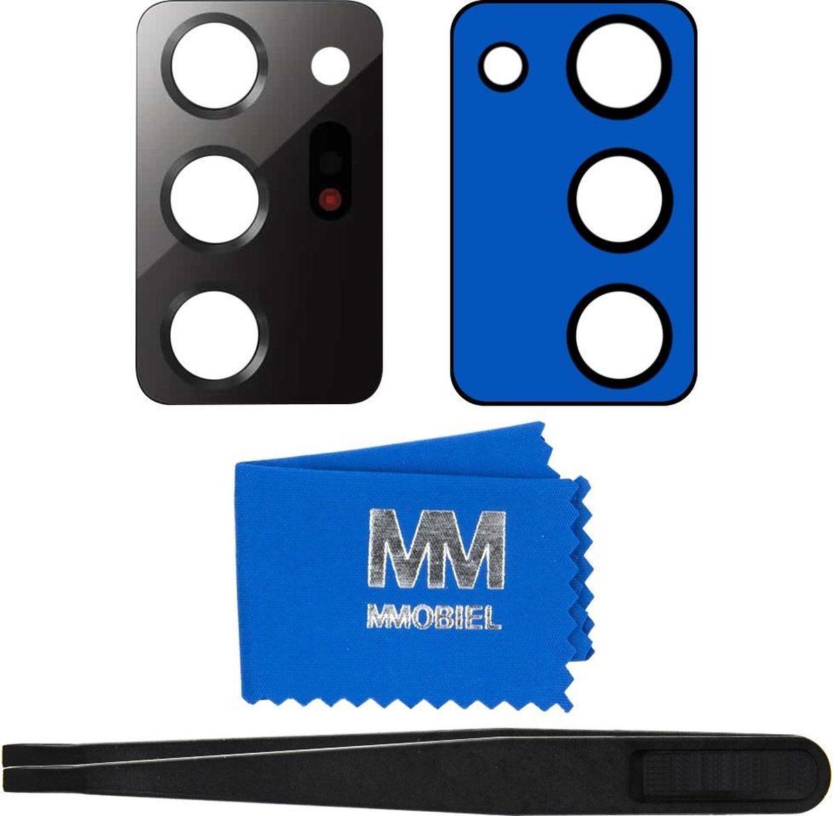 Mmobiel Glas Lens Back Camera compatibel met Samsung Galaxy Note 20 Ultra N985 / Note 20 Ultra 5G N986 2020 6.9 inch Zwart Incl. Pincet en Doekje