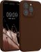 kwmobile telefoonhoesje geschikt voor Apple iPhone 15 Pro - TPU backcover met siliconen coating - Smartphone case in chocoladebruin