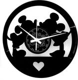 Instant Karma Clocks Wandklok gemaakt van vinylplaat klok met muizen love friends motief upcycling design decoratie vintage wand retro klok woondecoratie, cadeau idee, handgemaakt