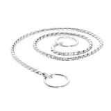Record Hondenhalsband met dikke slangenketting, verchroomd messing, maat L, 60 cm