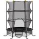 Trampoline Noir 1.6x1.9m avec filet de sécurité et poteaux rembourrés, âge 3-10 ans