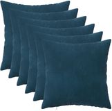 vidaXL Kussensloop 6 stuks HEERLEN Blauw 35 x 35 cm Fluweel