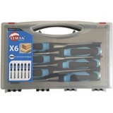 Leman Coffret de 6 ciseaux à bois manche bi-matière - 780.500.06