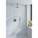 Fortifura Calvi inbouw regendoucheset – Ø25 cm hoofddouche – 35 cm gebogen wandarm – 1-stands staafhanddouche – koper geborsteld