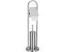 Porte-rouleau et porte-brosse WC sans marque - 80 cm - acier inoxydable mat