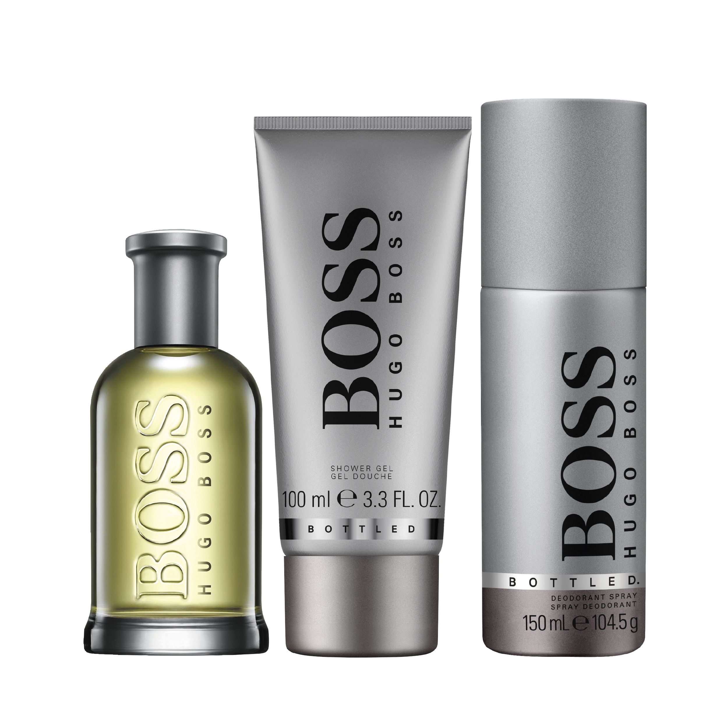BOSS Bottled Gift Set for Men - Eau de Toilette, Shower Gel & Deodorant