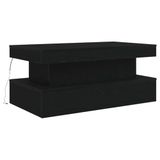 vidaXL Salontafel met LED-verlichting 90x50x40 cm zwart eiken