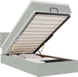 vidaXL Ottoman Bed with Mattress and LEDs 80x200cm Velvet Light Grey