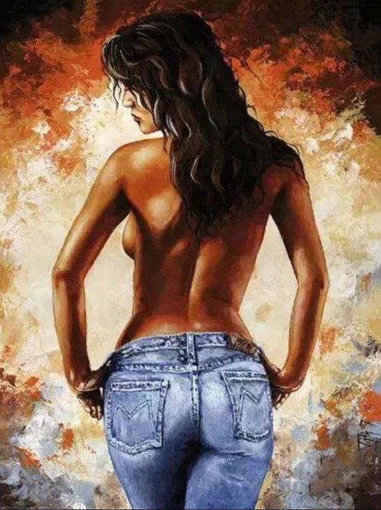 2.0 Products Paint by Number - 40 x 50 CM - Vuur - Nude - Model Sexy - Adult Painting Set