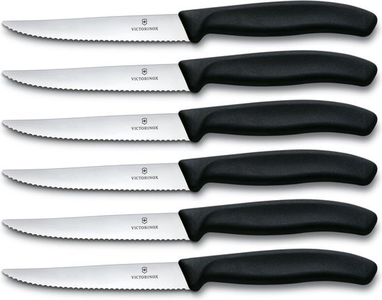 Victorinox Steakmessen - Zwart - 6 Stuks